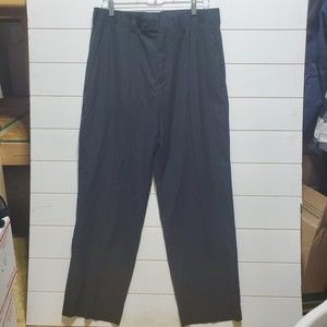 Kenneth Cole Reaction men size 34 30 black flat front dress pants gray pinstripe